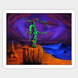 Blacklight Trippy Psychedelic Surreal Landscape Hippie Decor Sticker